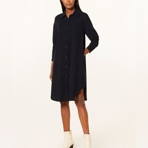 Runaway Child Black Long Sleeve Button Front Shirt Dress, size S/M